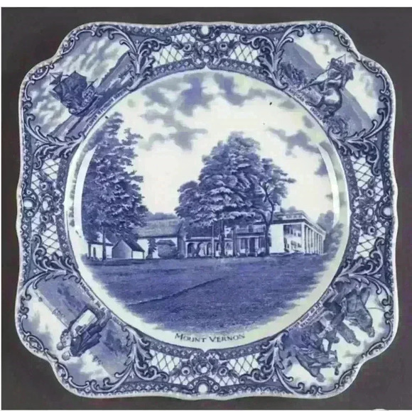 Set of 2-Colonial Blue Luncheon Plates - Picture 2 of 10